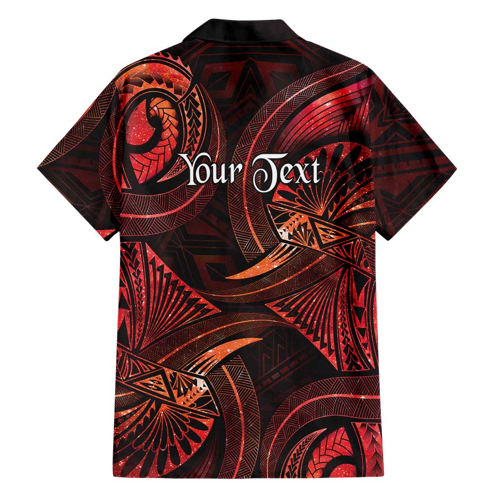 Personalised Polynesia Zodiac Scorpio Family Matching Off The Shoulder Long Sleeve Dress and Hawaiian Shirt Galaxy Polynesian Pattern Chest Tattoo Style