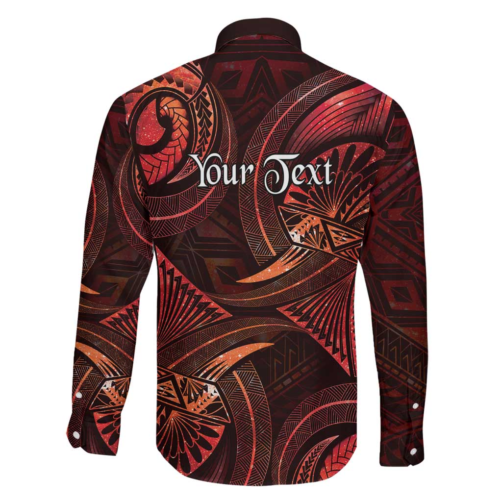 Personalised Polynesia Zodiac Scorpio Family Matching Off The Shoulder Long Sleeve Dress and Hawaiian Shirt Galaxy Polynesian Pattern Chest Tattoo Style