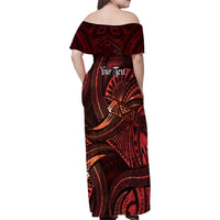 Personalised Polynesia Zodiac Scorpio Family Matching Off Shoulder Maxi Dress and Hawaiian Shirt Galaxy Polynesian Pattern Chest Tattoo Style