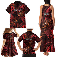 Personalised Polynesia Zodiac Scorpio Family Matching Tank Maxi Dress and Hawaiian Shirt Galaxy Polynesian Pattern Chest Tattoo Style