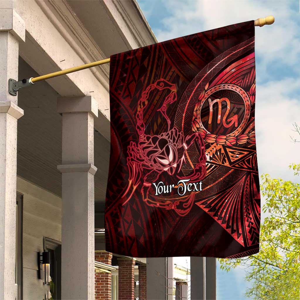 Personalised Polynesia Zodiac Scorpio Garden Flag Galaxy Polynesian Pattern Chest Tattoo Style