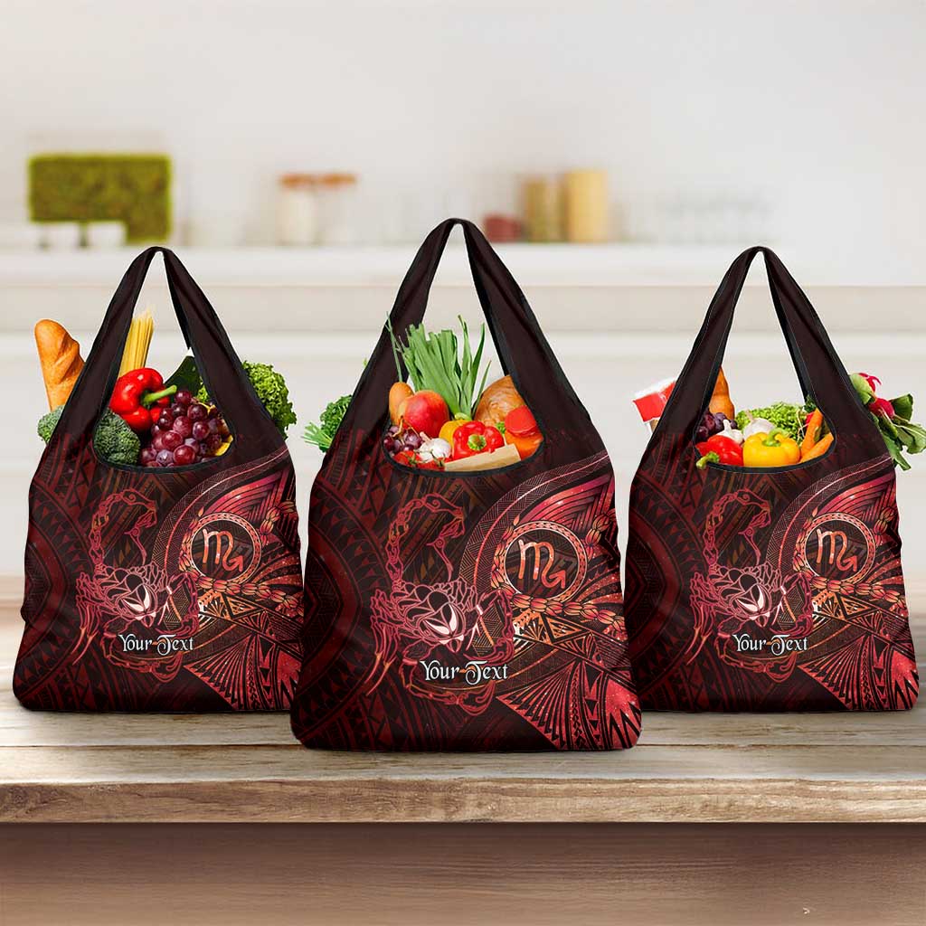Personalised Polynesia Zodiac Scorpio Grocery Bag Galaxy Polynesian Pattern Chest Tattoo Style