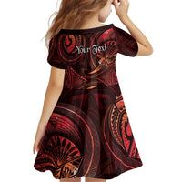 Personalised Polynesia Zodiac Scorpio Kid Short Sleeve Dress Galaxy Polynesian Pattern Chest Tattoo Style
