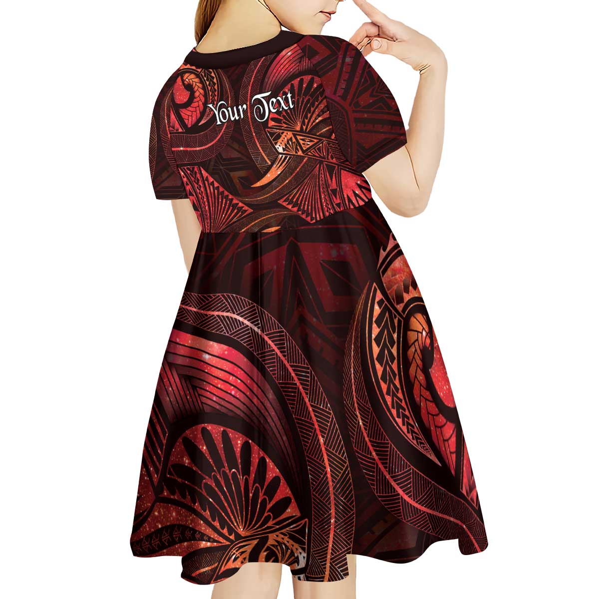 Personalised Polynesia Zodiac Scorpio Kid Short Sleeve Dress Galaxy Polynesian Pattern Chest Tattoo Style