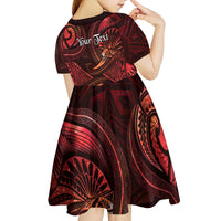Personalised Polynesia Zodiac Scorpio Kid Short Sleeve Dress Galaxy Polynesian Pattern Chest Tattoo Style
