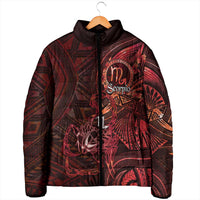 Personalised Polynesia Zodiac Scorpio Padded Jacket Galaxy Polynesian Pattern Chest Tattoo Style