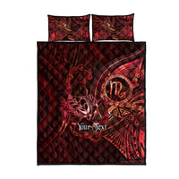 Personalised Polynesia Zodiac Scorpio Quilt Bed Set Galaxy Polynesian Pattern Chest Tattoo Style