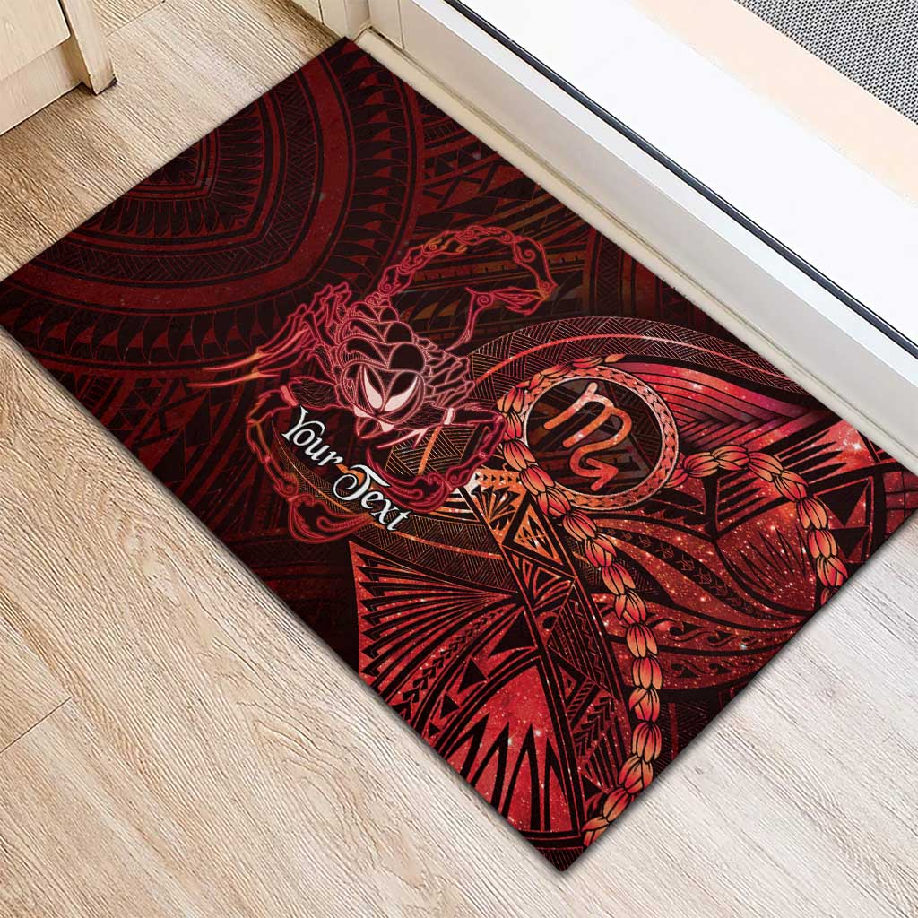 Personalised Polynesia Zodiac Scorpio Rubber Doormat Galaxy Polynesian Pattern Chest Tattoo Style