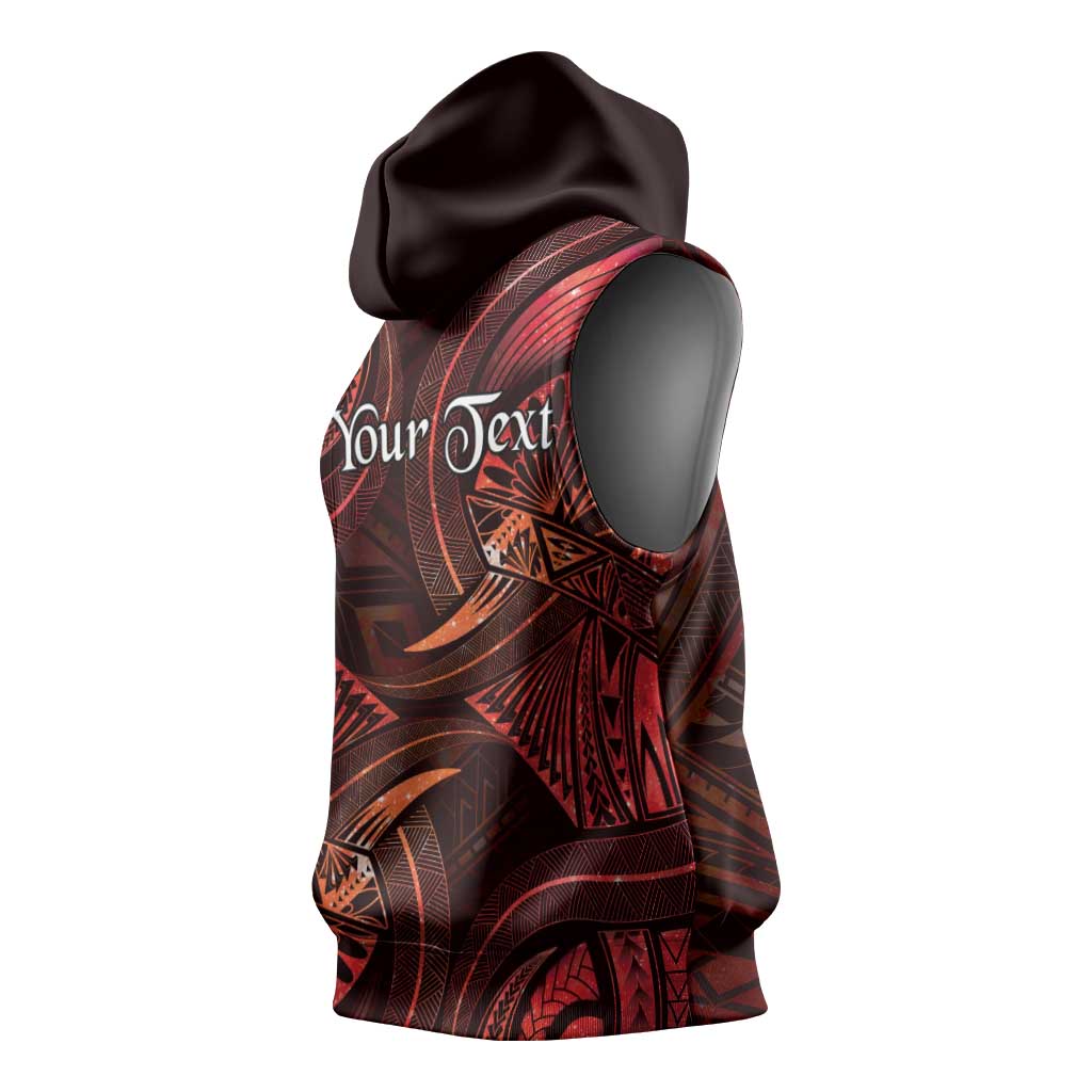 Personalised Polynesia Zodiac Scorpio Sleeveless Hoodie Galaxy Polynesian Pattern Chest Tattoo Style