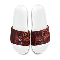 Personalised Polynesia Zodiac Scorpio Slide Sandals Galaxy Polynesian Pattern Chest Tattoo Style