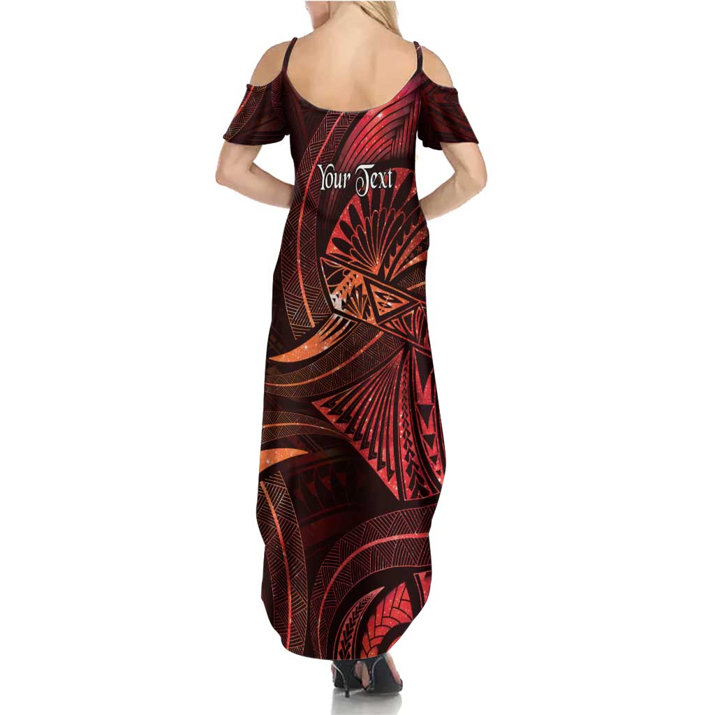 Personalised Polynesia Zodiac Scorpio Summer Maxi Dress Galaxy Polynesian Pattern Chest Tattoo Style