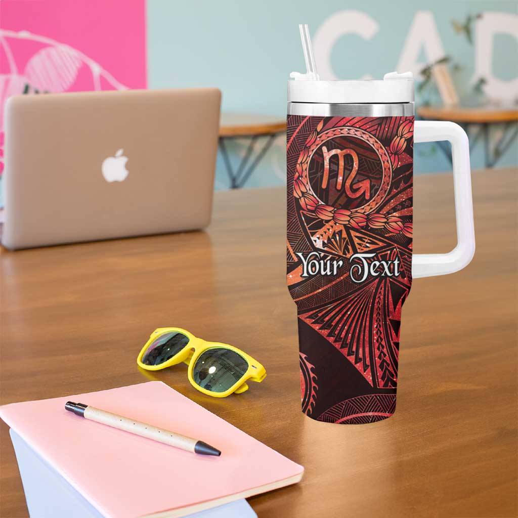 Personalised Polynesia Zodiac Scorpio Tumbler With Handle Galaxy Polynesian Pattern Chest Tattoo Style