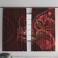 Personalised Polynesia Zodiac Scorpio Window Curtain Galaxy Polynesian Pattern Chest Tattoo Style