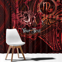 Personalised Polynesia Zodiac Scorpio Window Curtain Galaxy Polynesian Pattern Chest Tattoo Style