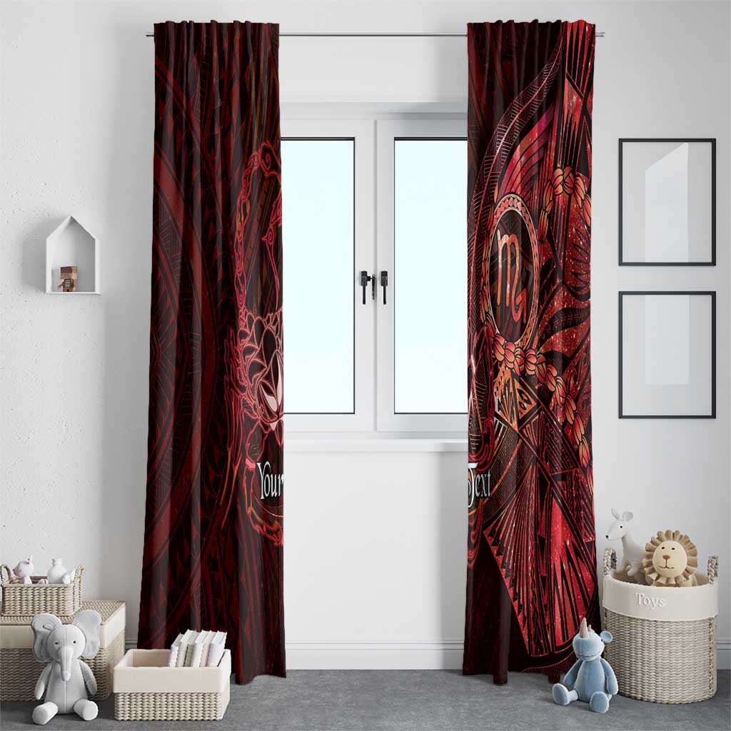 Personalised Polynesia Zodiac Scorpio Window Curtain Galaxy Polynesian Pattern Chest Tattoo Style