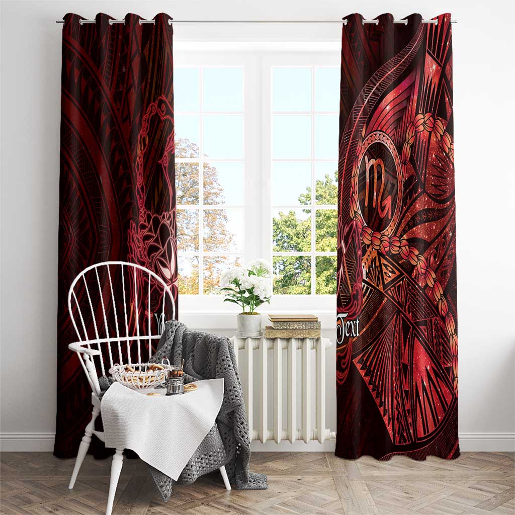 Personalised Polynesia Zodiac Scorpio Window Curtain Galaxy Polynesian Pattern Chest Tattoo Style