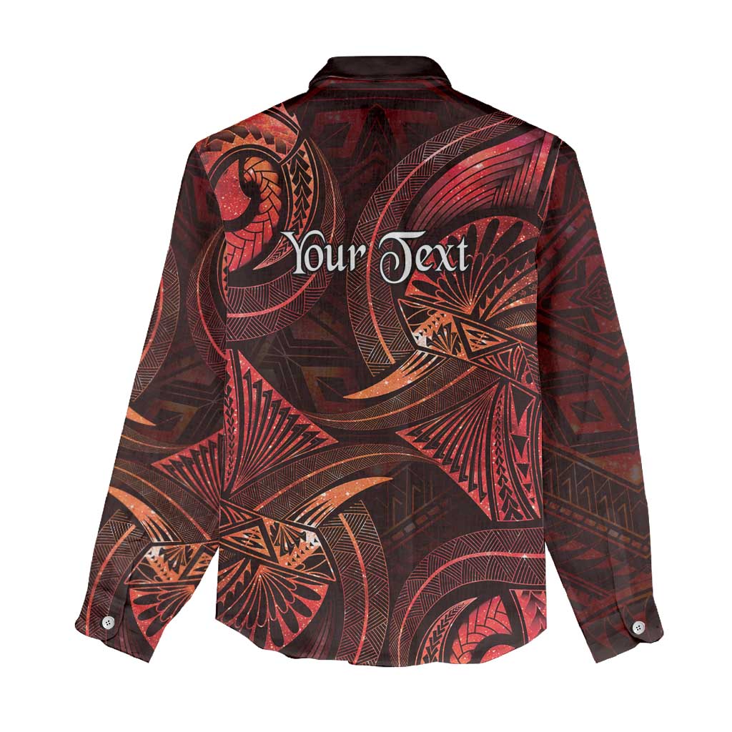 Personalised Polynesia Zodiac Scorpio Women Casual Shirt Galaxy Polynesian Pattern Chest Tattoo Style