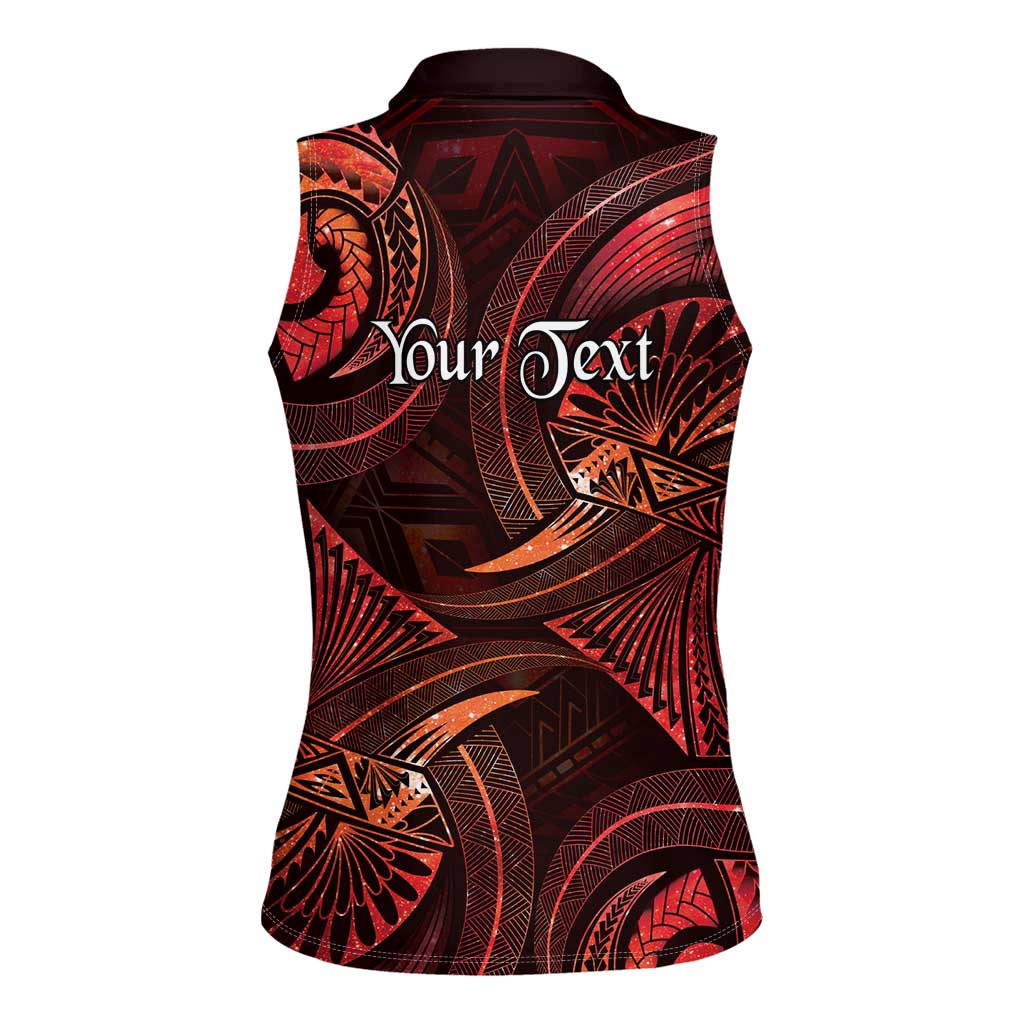 Personalised Polynesia Zodiac Scorpio Women Sleeveless Polo Shirt Galaxy Polynesian Pattern Chest Tattoo Style