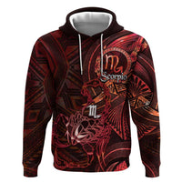 Personalised Polynesia Zodiac Scorpio Zip Hoodie Galaxy Polynesian Pattern Chest Tattoo Style