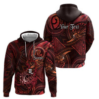 Personalised Polynesia Zodiac Scorpio Zip Hoodie Galaxy Polynesian Pattern Chest Tattoo Style