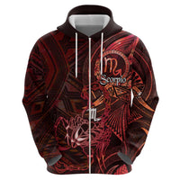 Personalised Polynesia Zodiac Scorpio Zip Hoodie Galaxy Polynesian Pattern Chest Tattoo Style