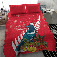 New Zealand Christmas In July Bedding Set Tui Bird With Kowhai Meri Kirihimete
