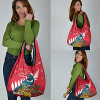 New Zealand Christmas In July Grocery Bag Tui Bird With Kowhai Meri Kirihimete