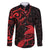 New Zealand Tui Bird Family Matching Tank Maxi Dress and Hawaiian Shirt Aotearoa Maori Pattern - Red