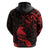 New Zealand Tui Bird Hoodie Aotearoa Maori Pattern - Red