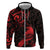 New Zealand Tui Bird Hoodie Aotearoa Maori Pattern - Red