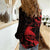 New Zealand Tui Bird Women Casual Shirt Aotearoa Maori Pattern - Red