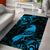 New Zealand Tui Bird Area Rug Aotearoa Maori Pattern - Blue
