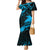 New Zealand Tui Bird Family Matching Mermaid Dress and Hawaiian Shirt Aotearoa Maori Pattern - Blue