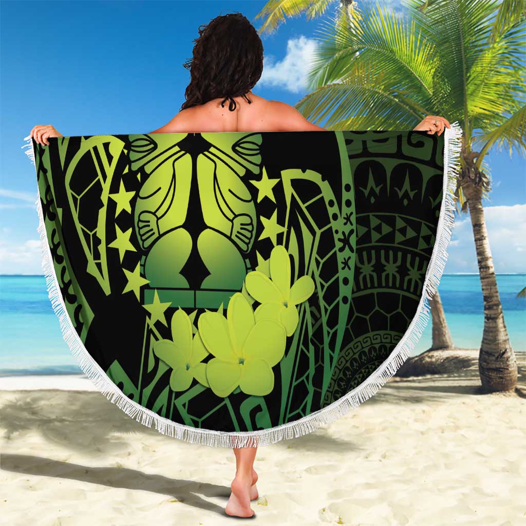 Kia Orana Kuki Airani Beach Blanket Cook Islands Tangaroa God Tatau Green
