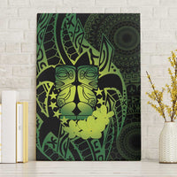 Kia Orana Kuki Airani Canvas Wall Art Cook Islands Tangaroa God Tatau Green