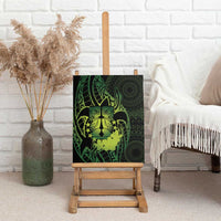 Kia Orana Kuki Airani Canvas Wall Art Cook Islands Tangaroa God Tatau Green