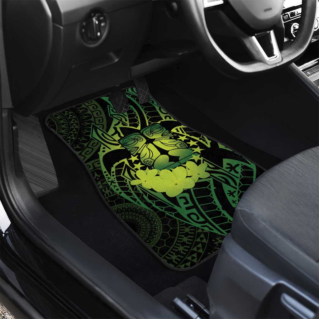Kia Orana Kuki Airani Car Mats Cook Islands Tangaroa God Tatau Green