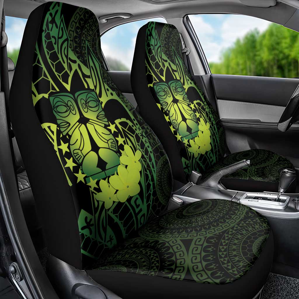 Kia Orana Kuki Airani Car Seat Cover Cook Islands Tangaroa God Tatau Green