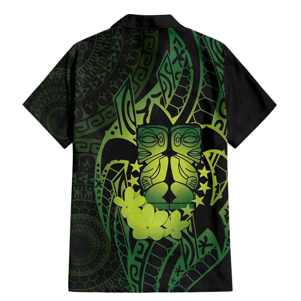 Kia Orana Kuki Airani Family Matching Mermaid Dress and Hawaiian Shirt Cook Islands Tangaroa God Tatau Green