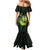 Kia Orana Kuki Airani Family Matching Mermaid Dress and Hawaiian Shirt Cook Islands Tangaroa God Tatau Green