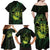 Kia Orana Kuki Airani Family Matching Off Shoulder Maxi Dress and Hawaiian Shirt Cook Islands Tangaroa God Tatau Green