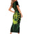 Kia Orana Kuki Airani Family Matching Short Sleeve Bodycon Dress and Hawaiian Shirt Cook Islands Tangaroa God Tatau Green