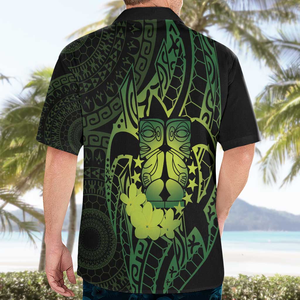 Kia Orana Kuki Airani Hawaiian Shirt Cook Islands Tangaroa God Tatau Green