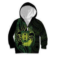 Kia Orana Kuki Airani Kid Hoodie Cook Islands Tangaroa God Tatau Green