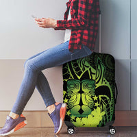 Kia Orana Kuki Airani Luggage Cover Cook Islands Tangaroa God Tatau Green