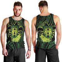 Kia Orana Kuki Airani Men Tank Top Cook Islands Tangaroa God Tatau Green