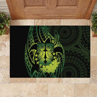 Kia Orana Kuki Airani Rubber Doormat Cook Islands Tangaroa God Tatau Green