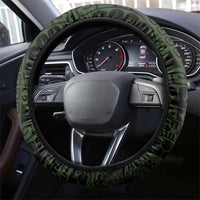 Kia Orana Kuki Airani Steering Wheel Cover Cook Islands Tangaroa God Tatau Green