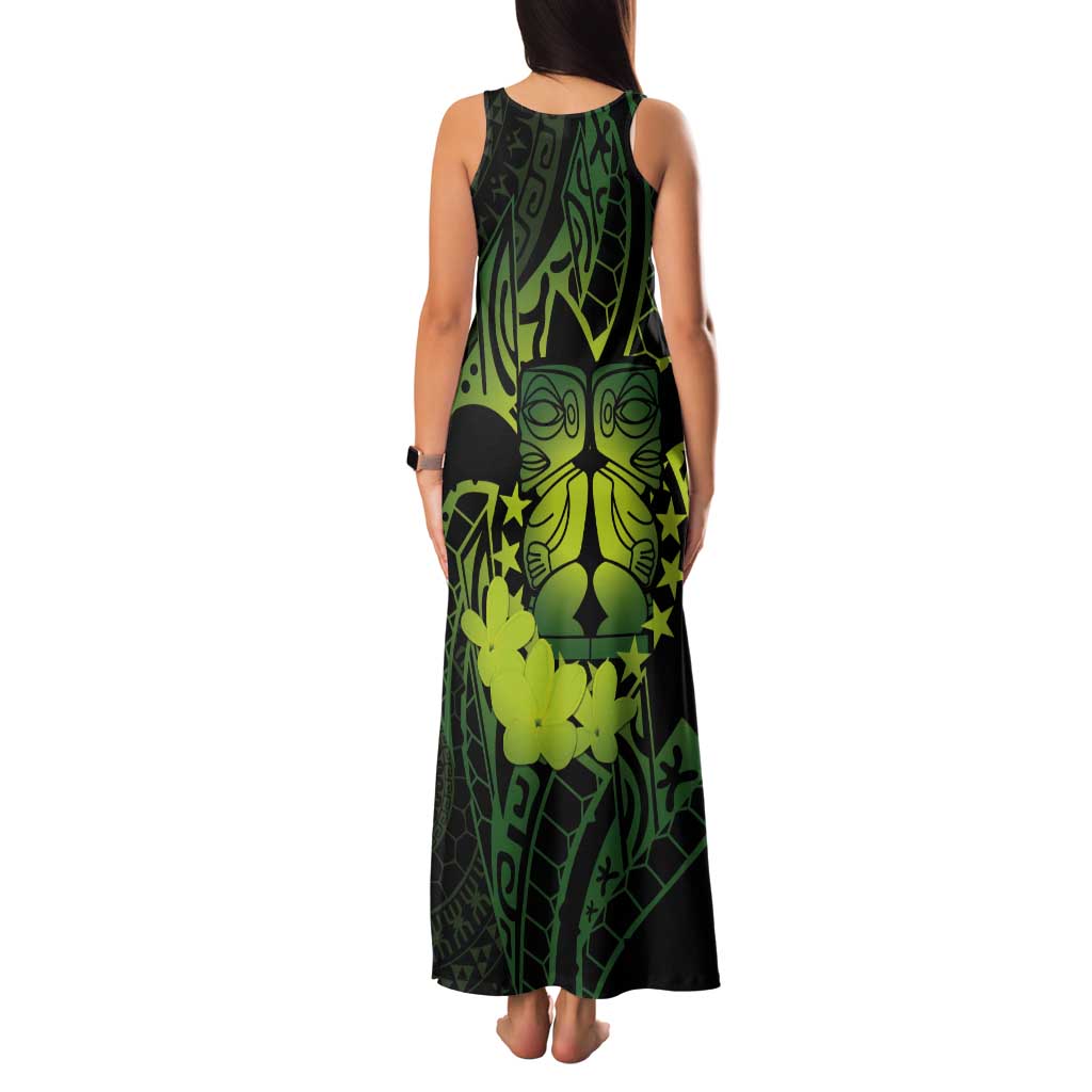 Kia Orana Kuki Airani Tank Maxi Dress Cook Islands Tangaroa God Tatau Green