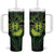 Kia Orana Kuki Airani Tumbler With Handle Cook Islands Tangaroa God Tatau Green